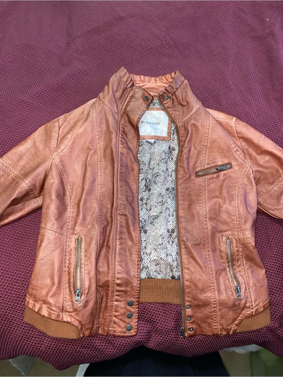 Maurices Jackets & Blazers - Maurices Copper Brown Faux Leather Bomber Jacket